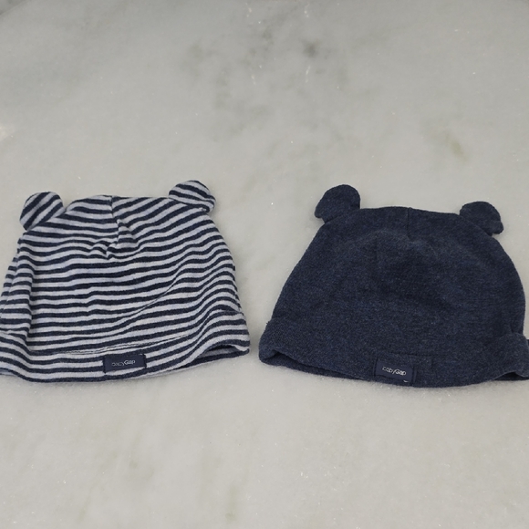 Baby Gap Navy and Striped Baby Beanie Set 3-6 Months - Picture 1 of 9